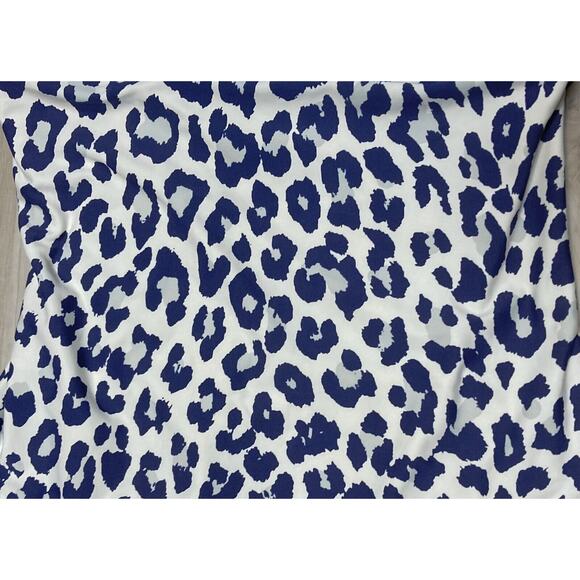 Splendid Girls sz 12 One Piece Swimsuit Navy Blue Leopard Beige Cream 52537 - Picture 2 of 14